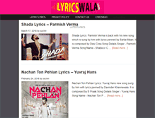 Tablet Screenshot of lyricswala.com